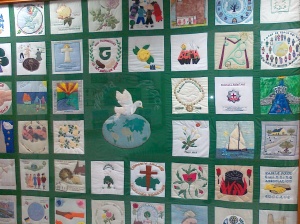 The Millenium Quilt-created by Heritage Centre members and local schools. On display in CPBC Offices reception area.